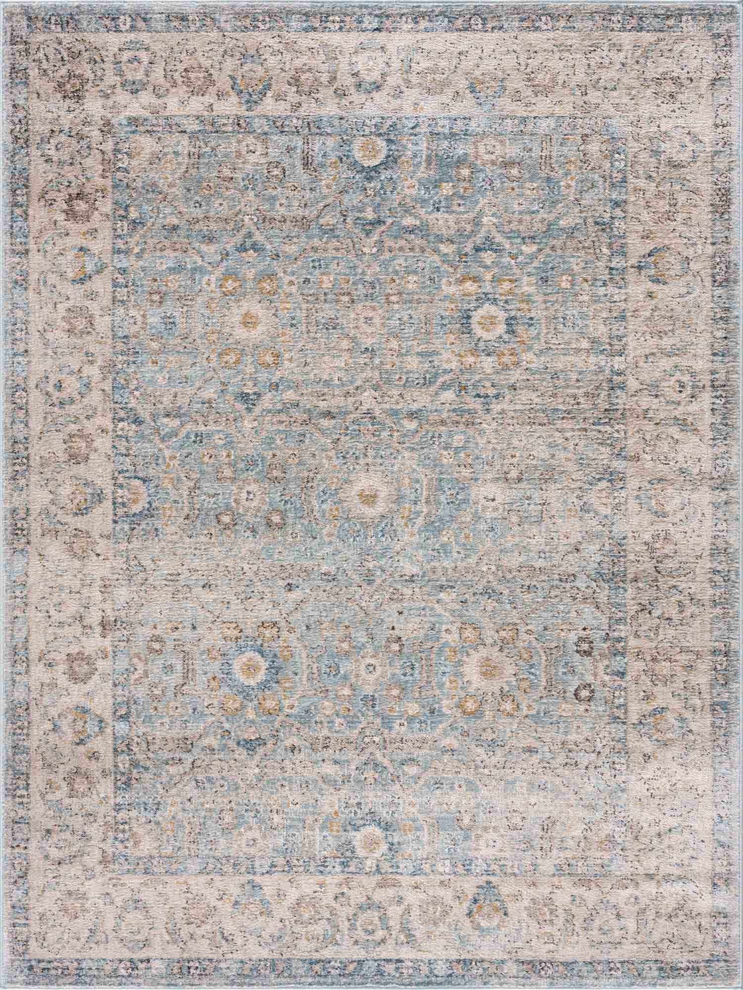 Anana Silver Blue & Beige Area Rug by Hauteloom