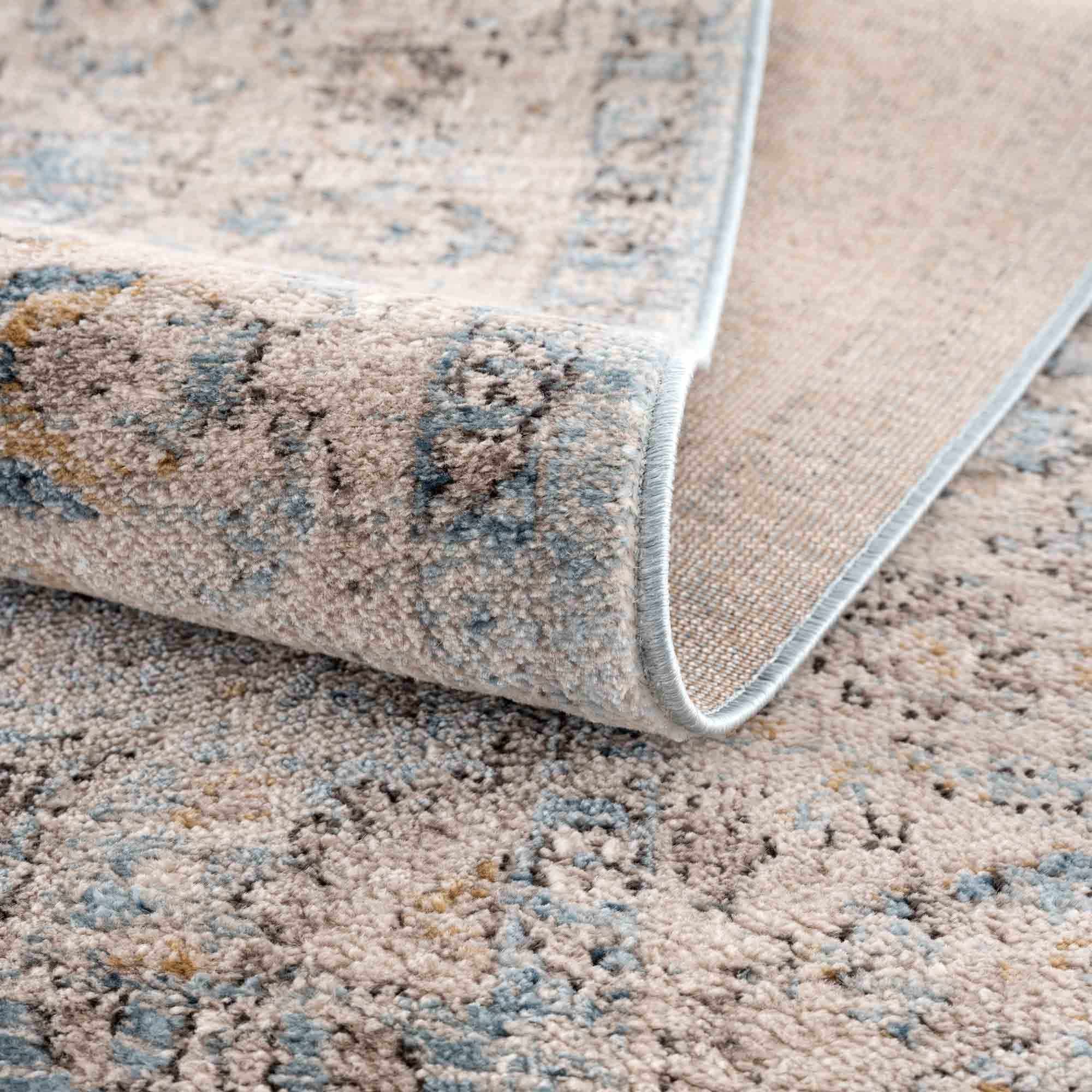 Anana Silver Blue & Beige Area Rug by Hauteloom