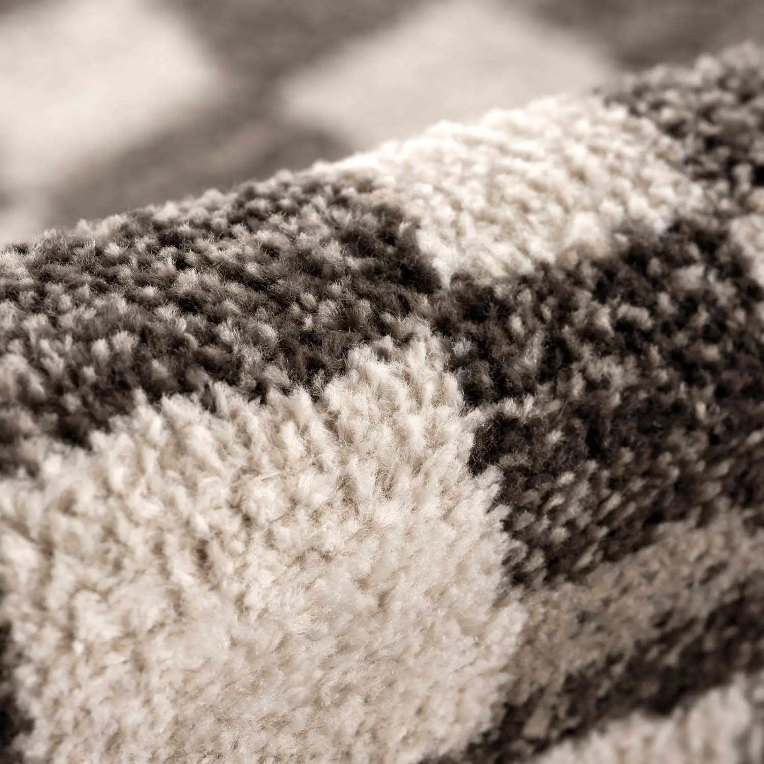 Benjy Cream & Charcoal Checkered Area Rug by Hauteloom