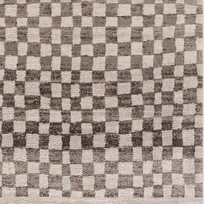 Benjy Cream & Charcoal Checkered Area Rug by Hauteloom
