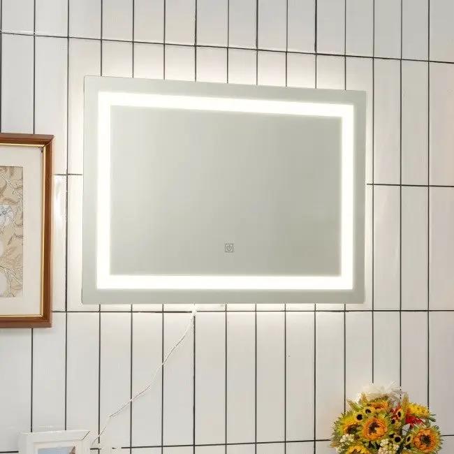 27.5 inch LED Touch Sensor Wall Mounted Corded Bathroom Mirror by HomePacific