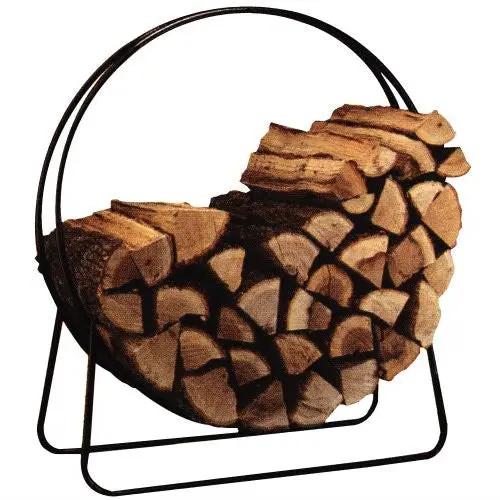 Round Circular 40-inch Steel Hoop Firewood Log Storage Rack by HomePacific