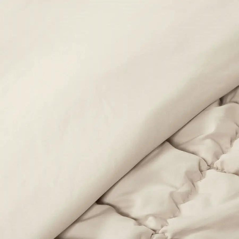 Twin/XL Soft Lightweight Puff Textured 2-Piece Comforter Set in Neutral Tan by HomePacific