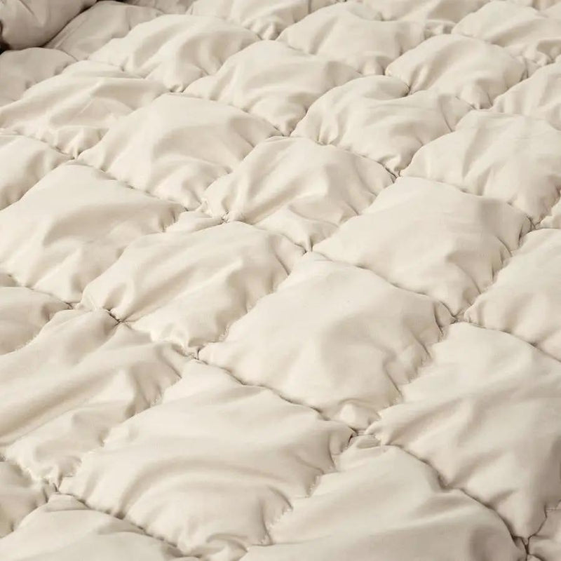 Twin/XL Soft Lightweight Puff Textured 2-Piece Comforter Set in Neutral Tan by HomePacific