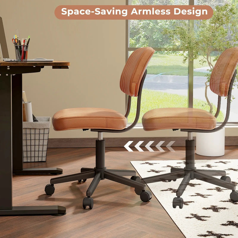 PU Leather Adjustable Office Chair Swivel Task Chair with Backrest by DirectDeals
