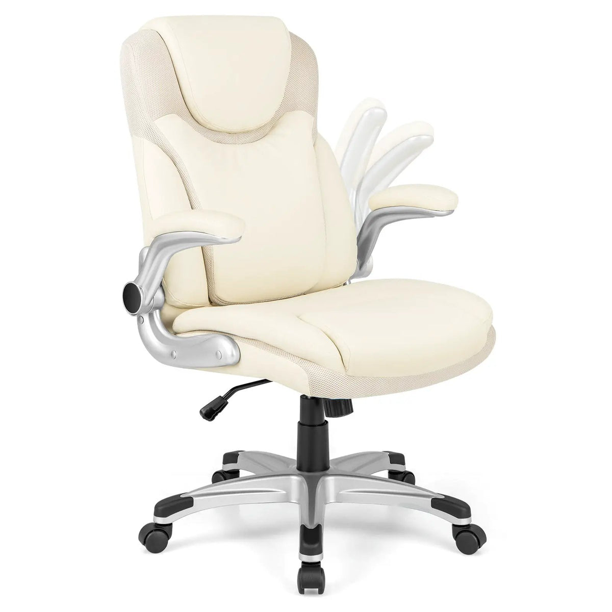 Ergonomic Office PU Leather Executive Chair with Flip-up Armrests and Rocking Function, photo 4 of 10