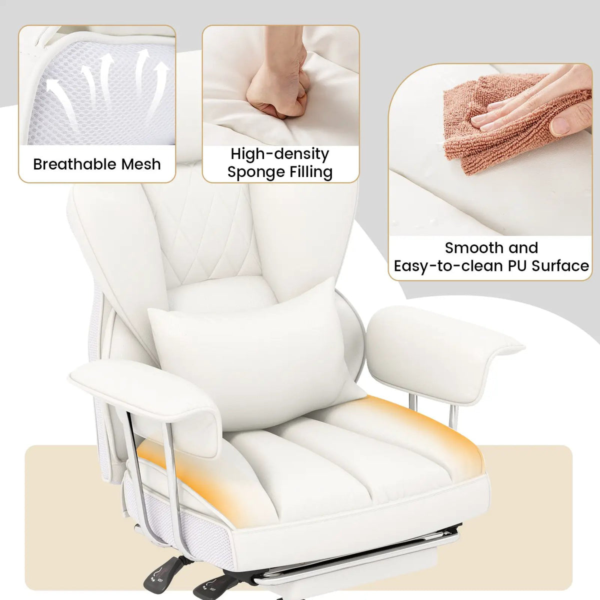 Big and Tall Executive Office Desk Chair with Footrest, photo 7 of 10