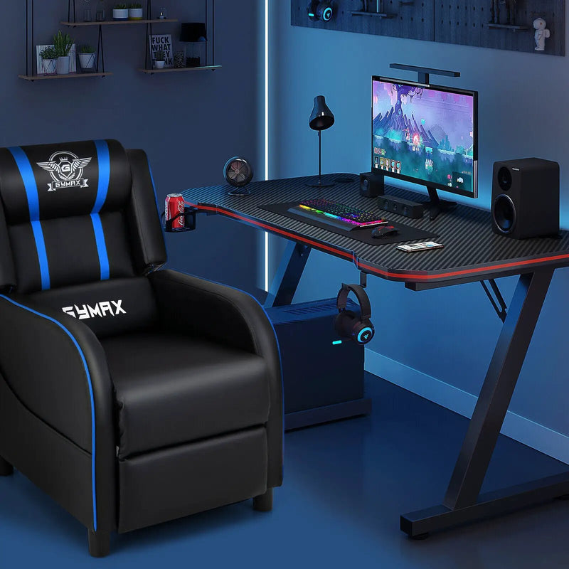 PU Leather Massage Gaming Recliner Chair with Side Pockets by DirectDeals