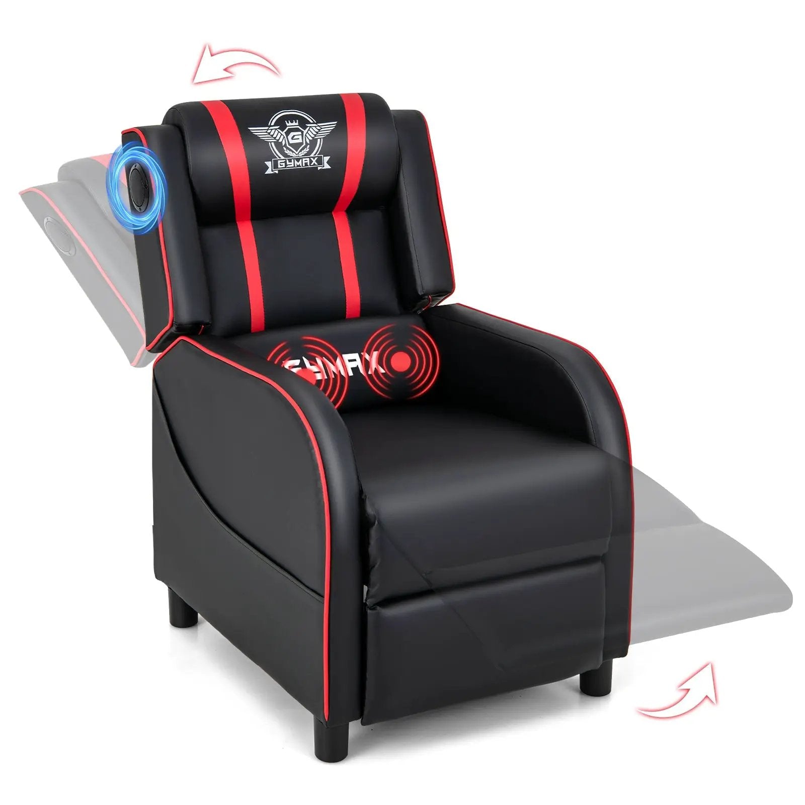 PU Leather Massage Gaming Recliner Chair with Side Pockets by DirectDeals
