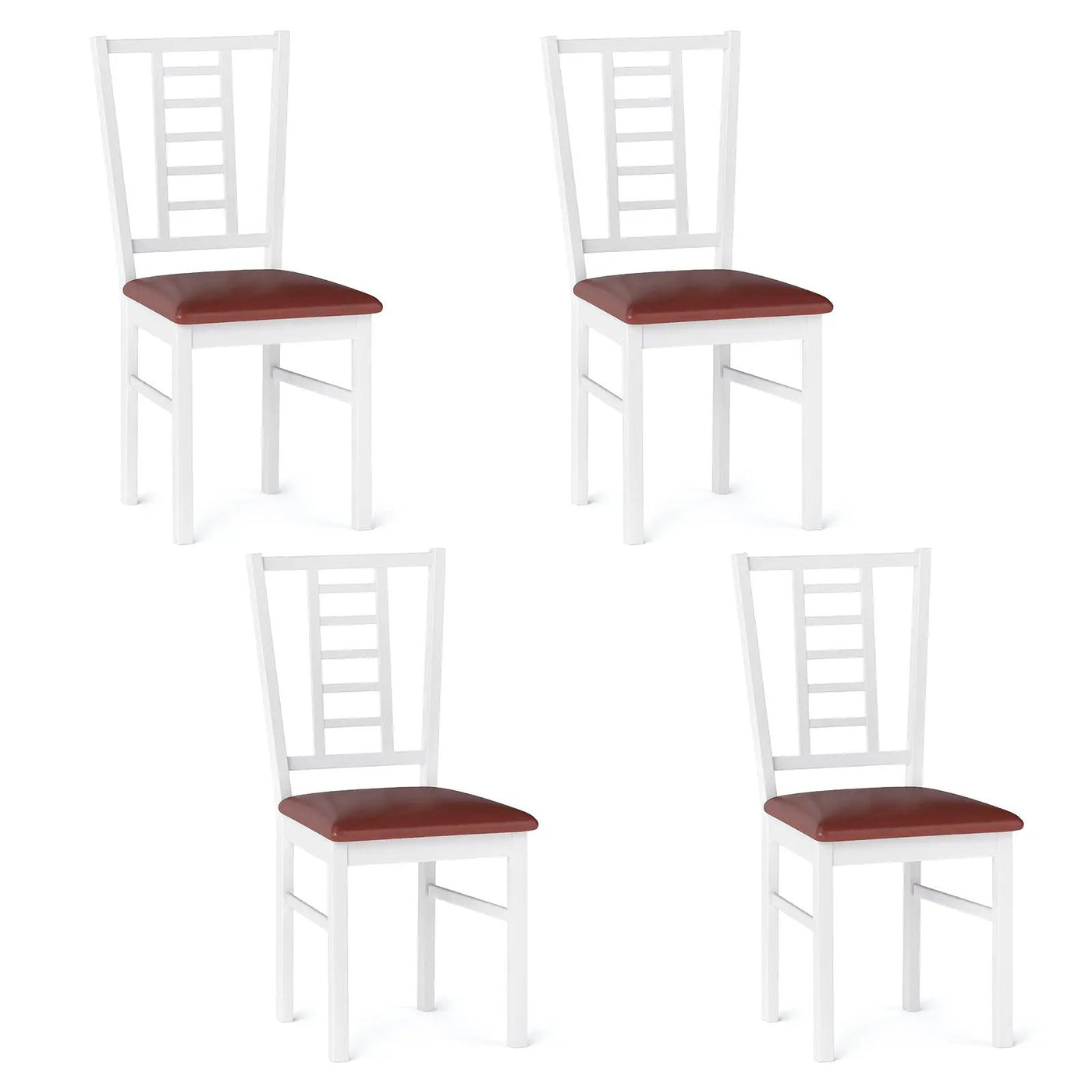 PU Leather Upholstered Wood Dining Chairs Set of 4 by DirectDeals