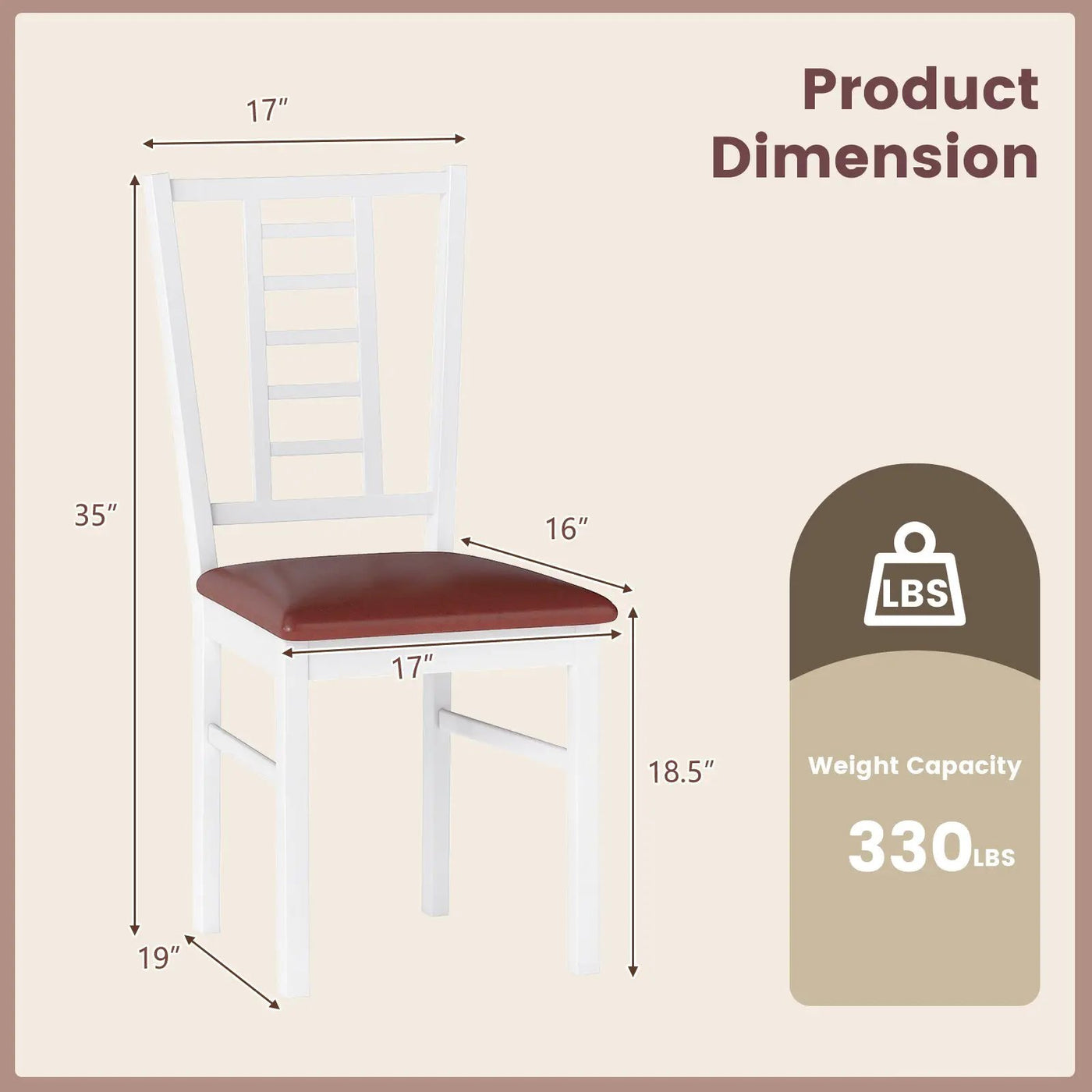 PU Leather Upholstered Wood Dining Chairs Set of 4 by DirectDeals