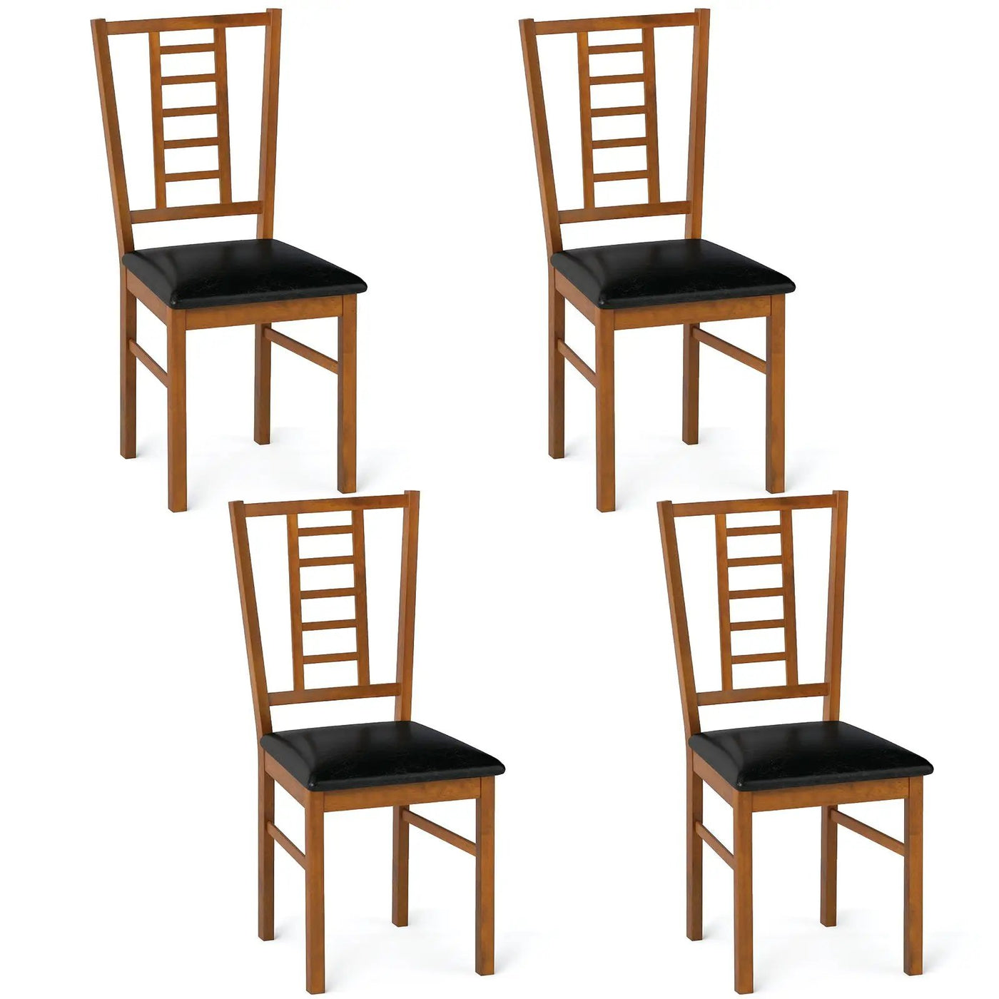 PU Leather Upholstered Wood Dining Chairs Set of 4 by DirectDeals