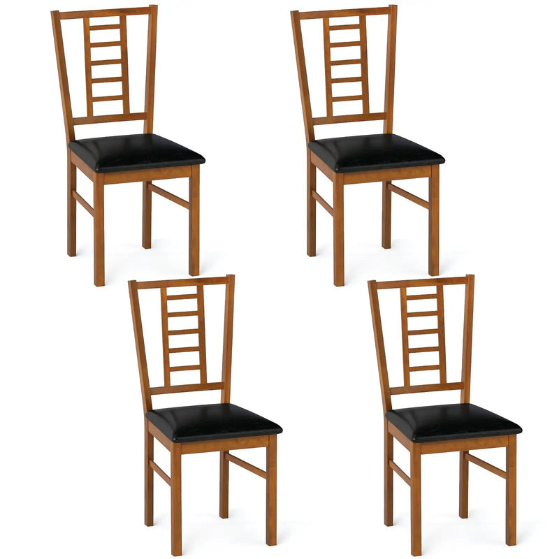 PU Leather Upholstered Wood Dining Chairs Set of 4 by DirectDeals