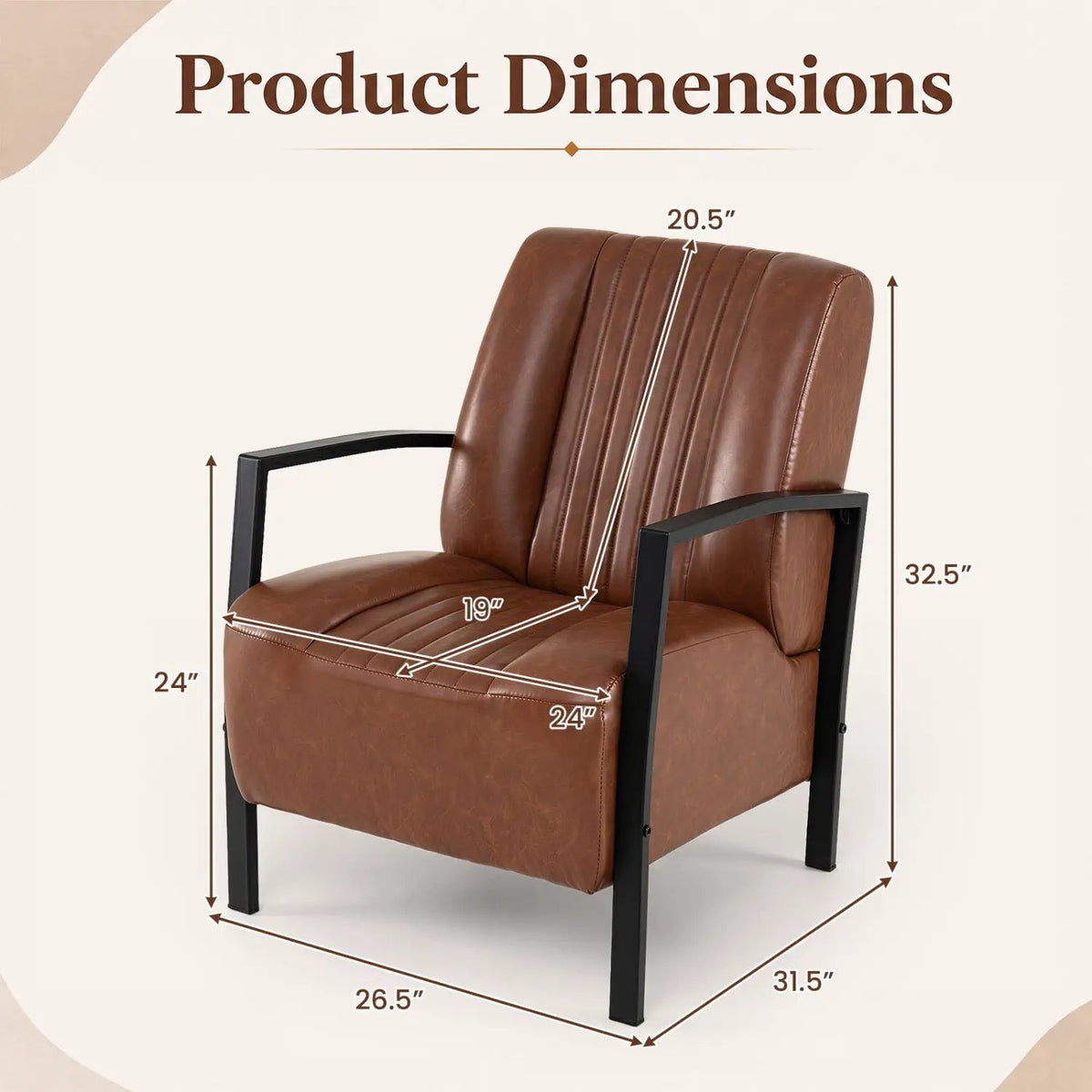 Upholstered Accent Chair with Padded Seat and Armrests, photo 12 of 16