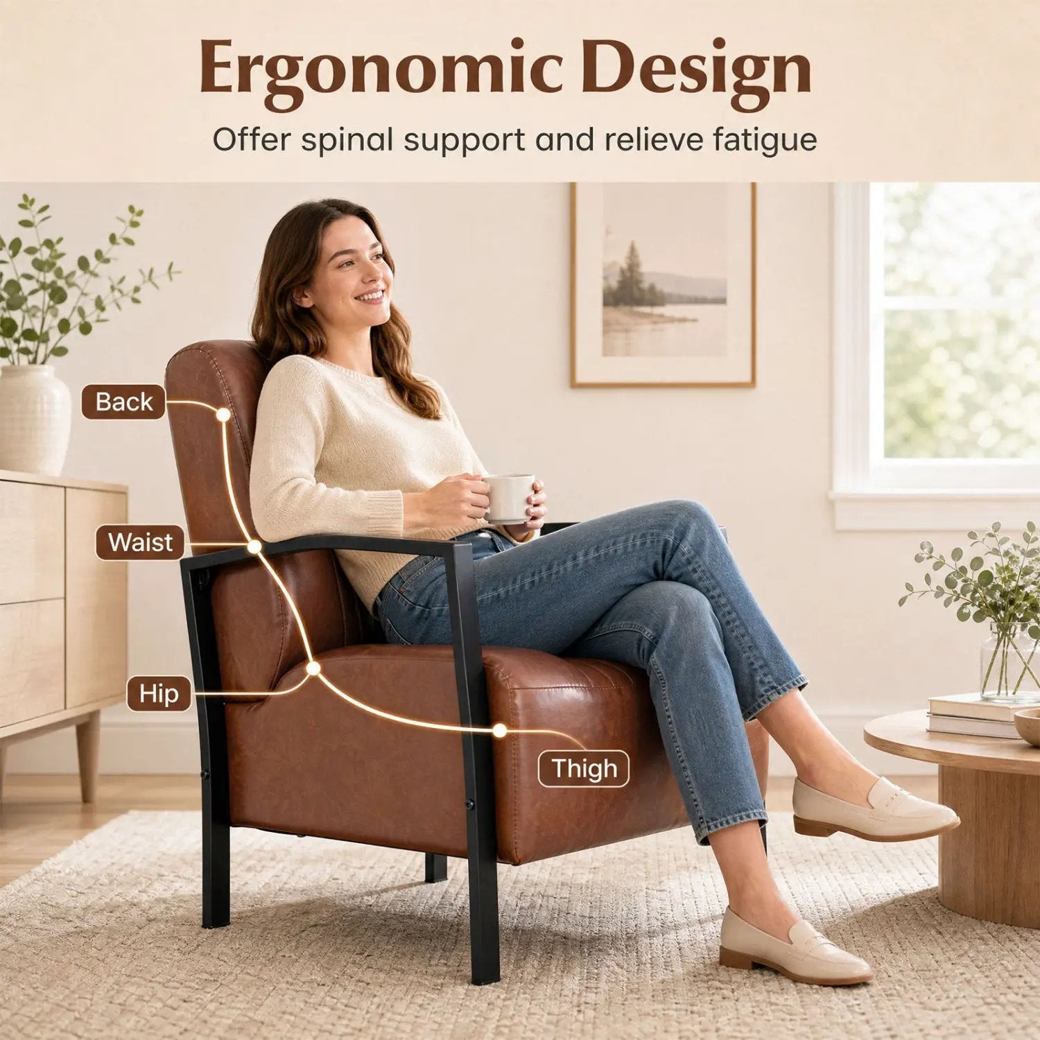 Upholstered Accent Chair with Padded Seat and Armrests by DirectDeals