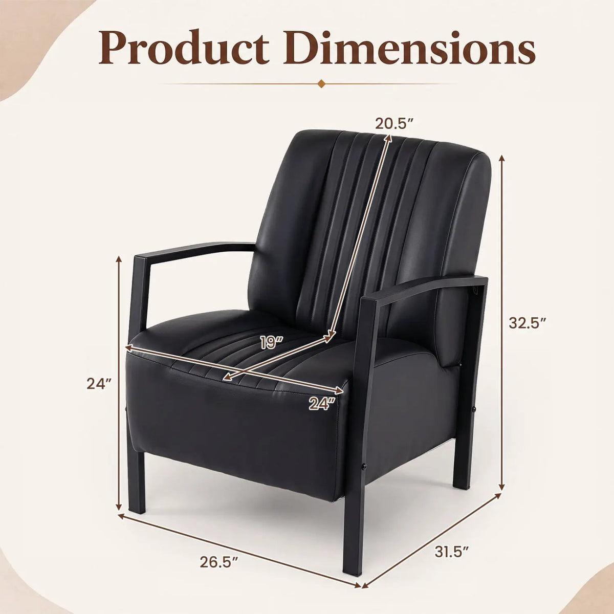 Upholstered Accent Chair with Padded Seat and Armrests, photo 4 of 16