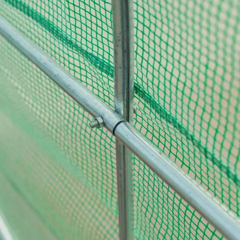 14.5 ft x 6.3 ft Outdoor Greenhouse with Green PE Cover and Sturdy Steel Frame by HomePacific
