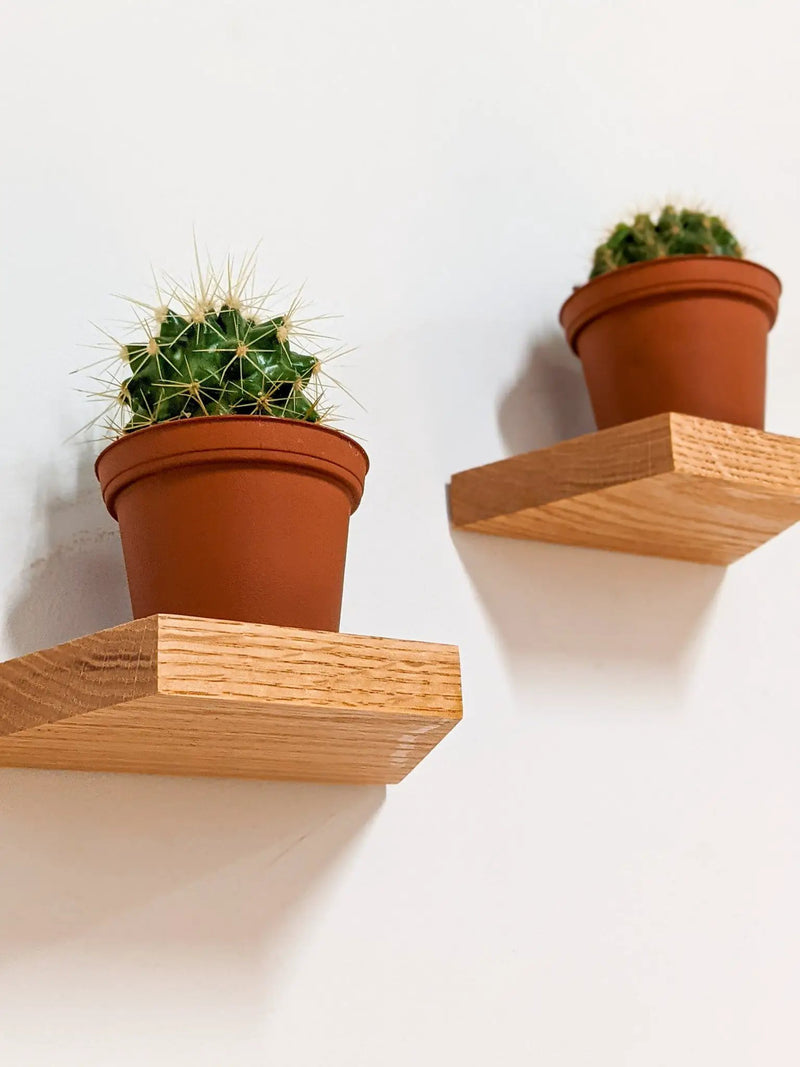 Small Trapezoid Display Shelf in Oak by NookWoodworking