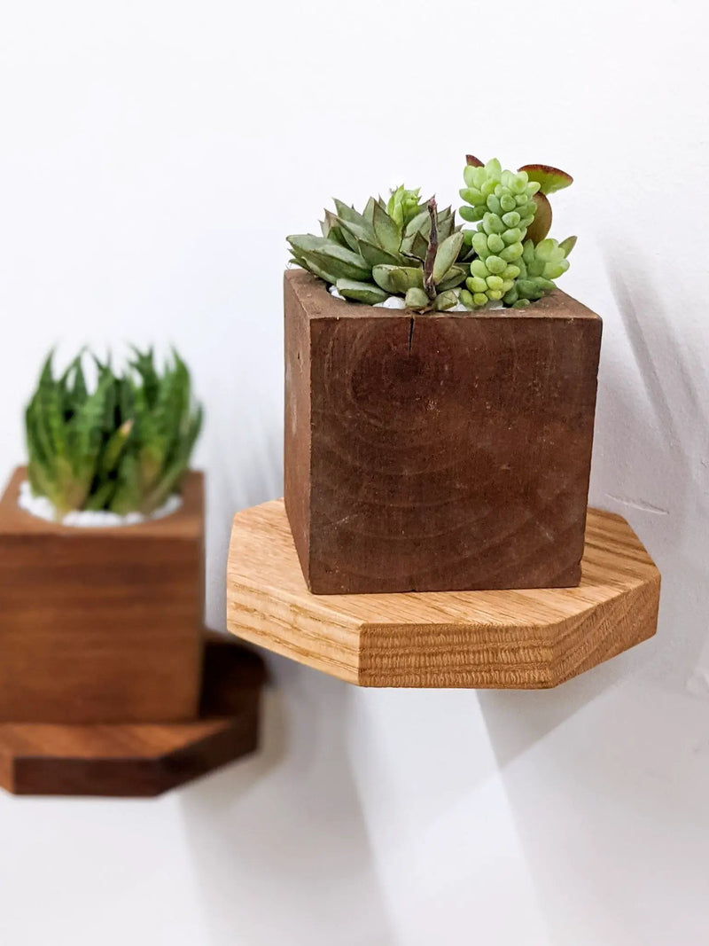 Small Octagon Display Shelf in Oak by NookWoodworking