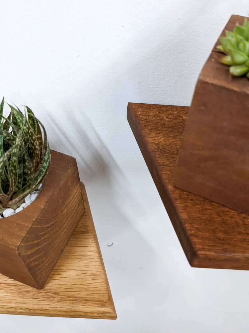 Small Rhombus Display Shelf in Oak by NookWoodworking