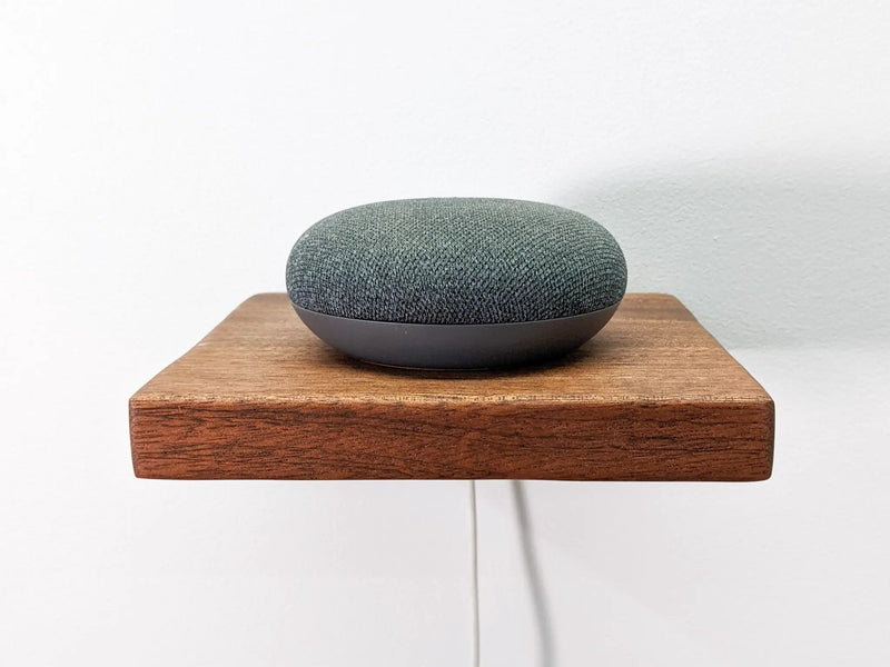 Mahogany Floating Shelf with Cord Hole by NookWoodworking