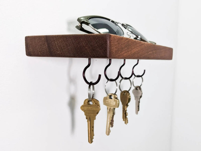 Floating Shelf for Keys in Mahogany by NookWoodworking
