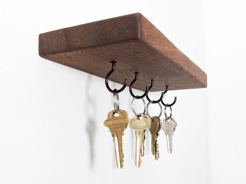 Floating Shelf for Keys in Mahogany by NookWoodworking