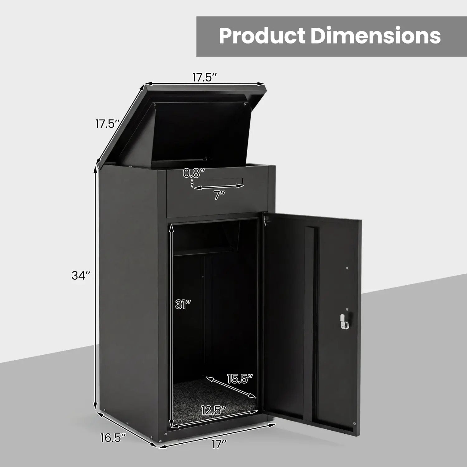 Package Delivery Box with Anti-Theft Board and Lockable Door by DirectDeals