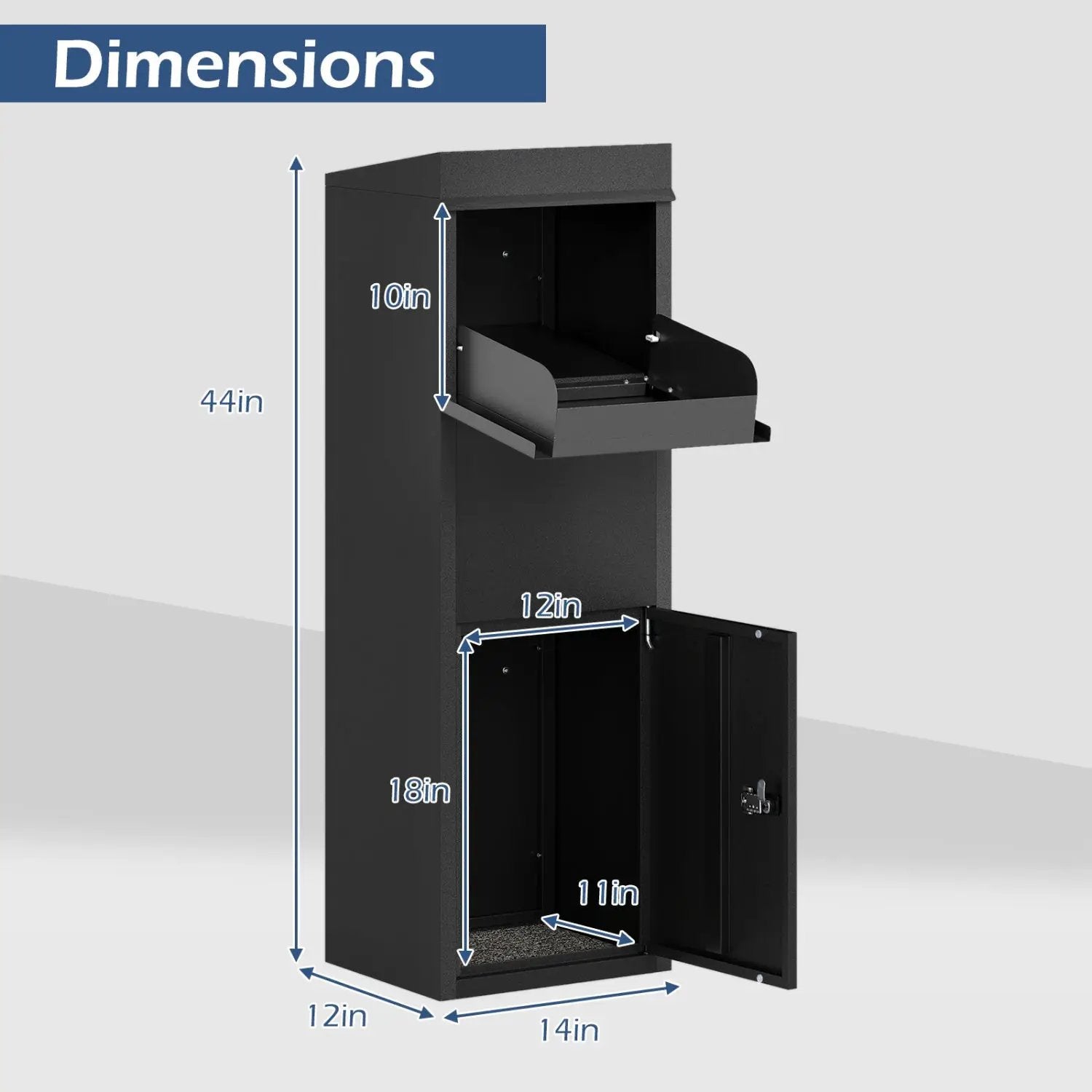 Package Delivery Box for Outside with Anti-Theft Baffle Sloped Roof by DirectDeals