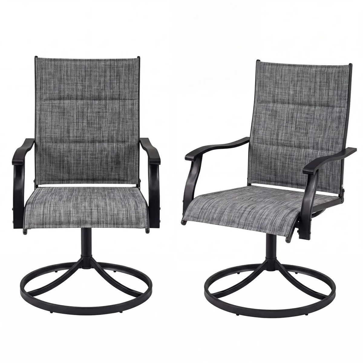 Swivel Patio Dining Chairs Set of 2 with Padded Seats, photo 9 of 14