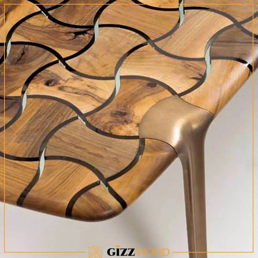 Patch Epoxy Resin Dining Table, detail