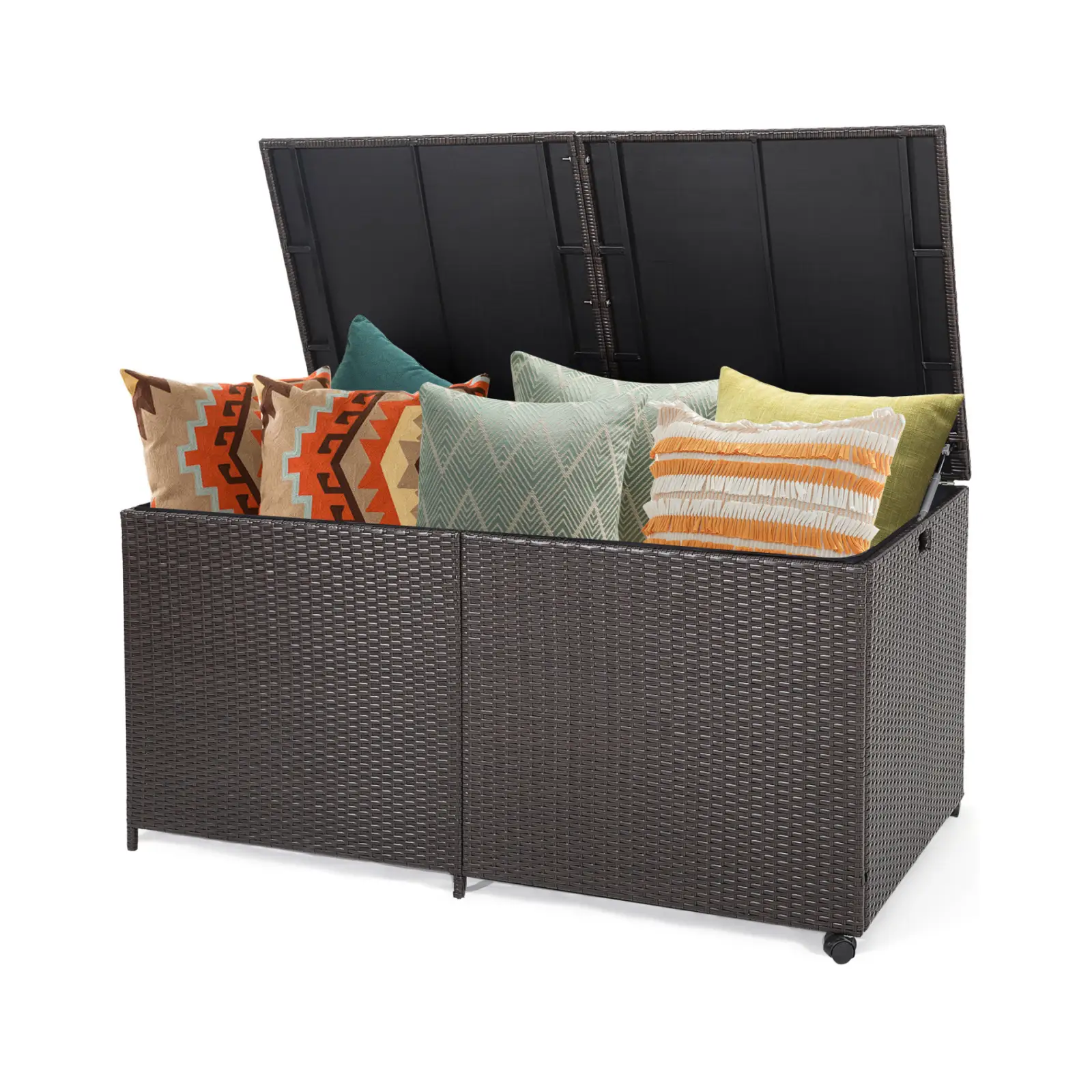 175 Gallon Outdoor Storage Box with Universal Wheels and Zippered Liner by DirectDeals