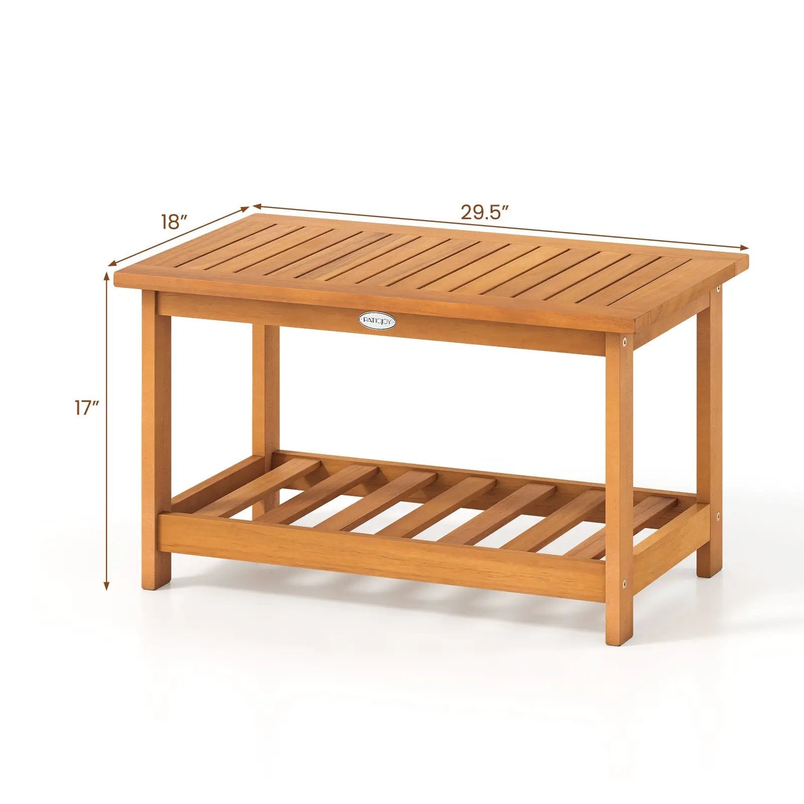 Patio Acacia Wood Coffee Table 2-Tier Rectangular Center Table by DirectDeals