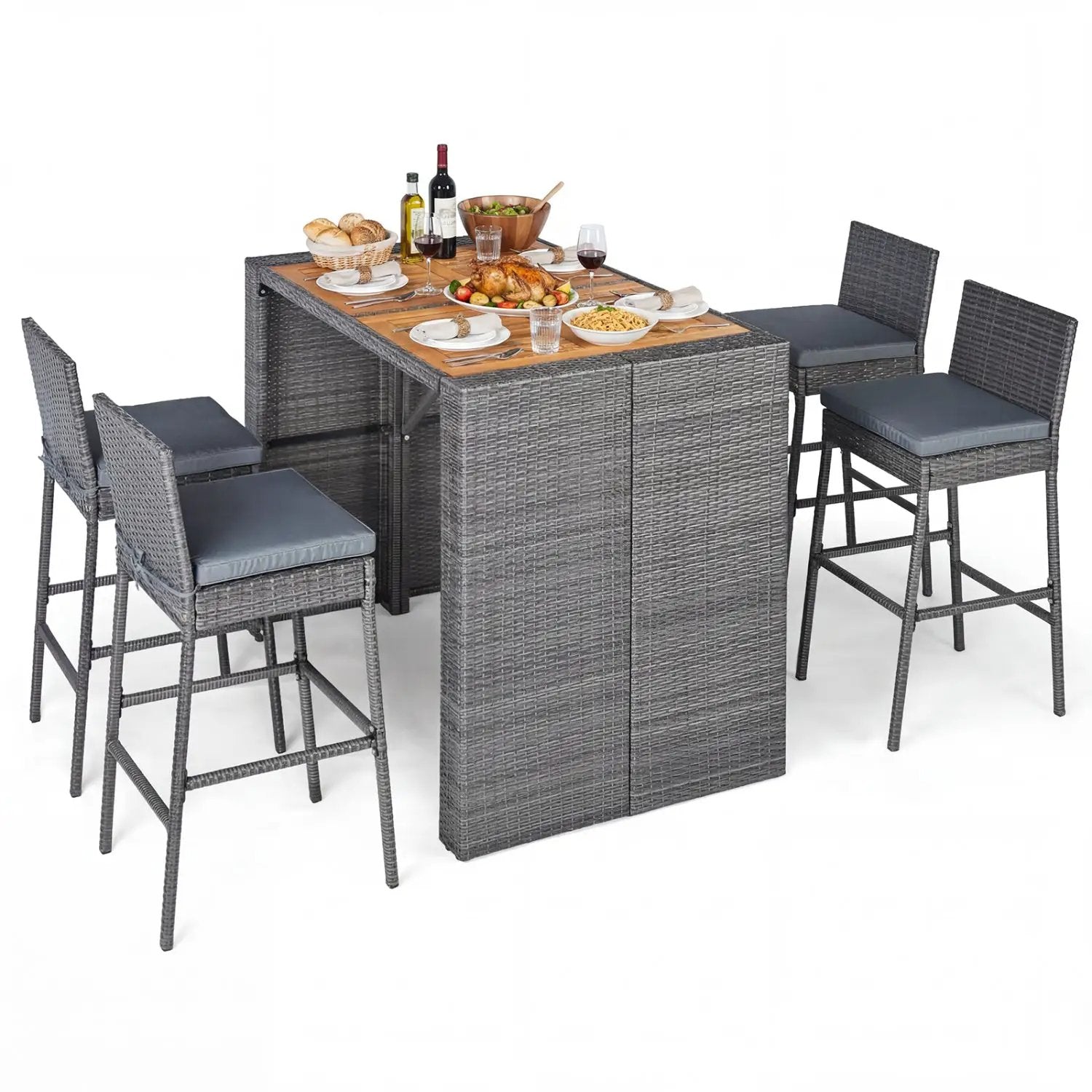 Patio Acacia Wood Dining Set for Home by DirectDeals