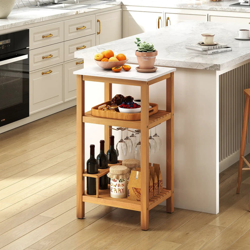 Patio Acacia Wood Storage Cabinet Patio Buffet Cabinet Bar Table by DirectDeals