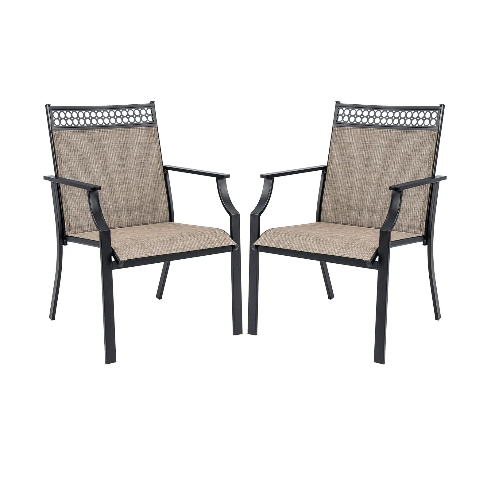 Patio Chairs Set of 2 with All Weather Breathable Fabric by DirectDeals