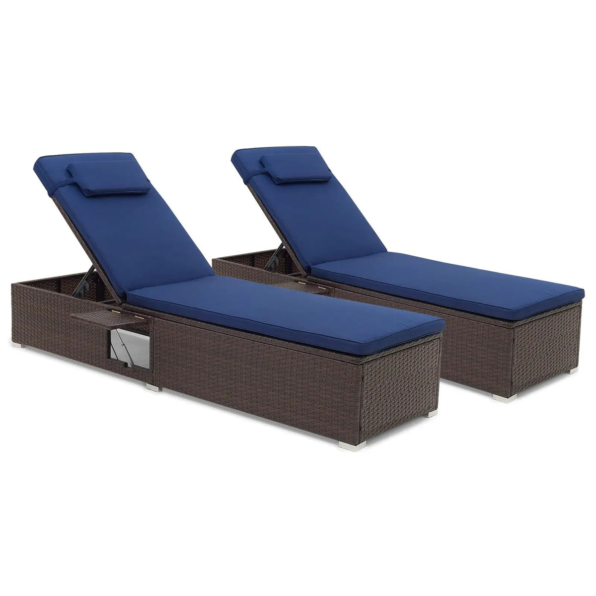 Outdoor PE RattanChaise Lounge with 6-level Backrest, photo 4 of 9