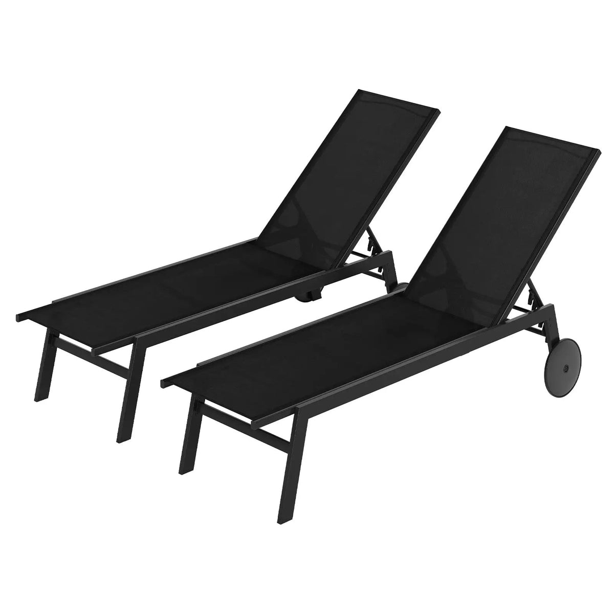 Patio Chaise Lounge Chair with Wheels and 6, photo 5 of 16