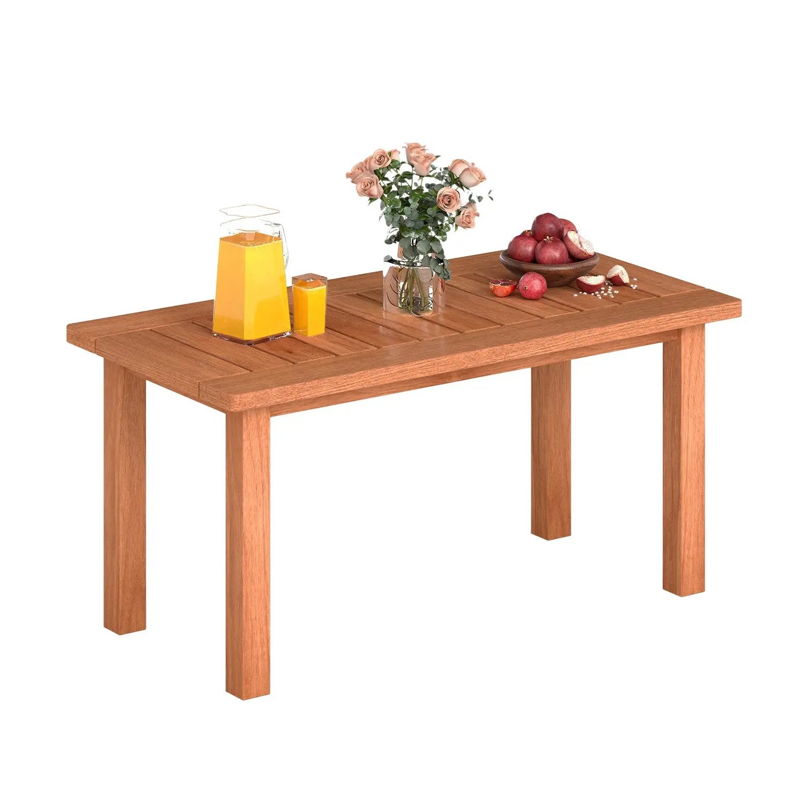 Patio Coffee Table with Slatted Tabletop for Deck Poolside by DirectDeals