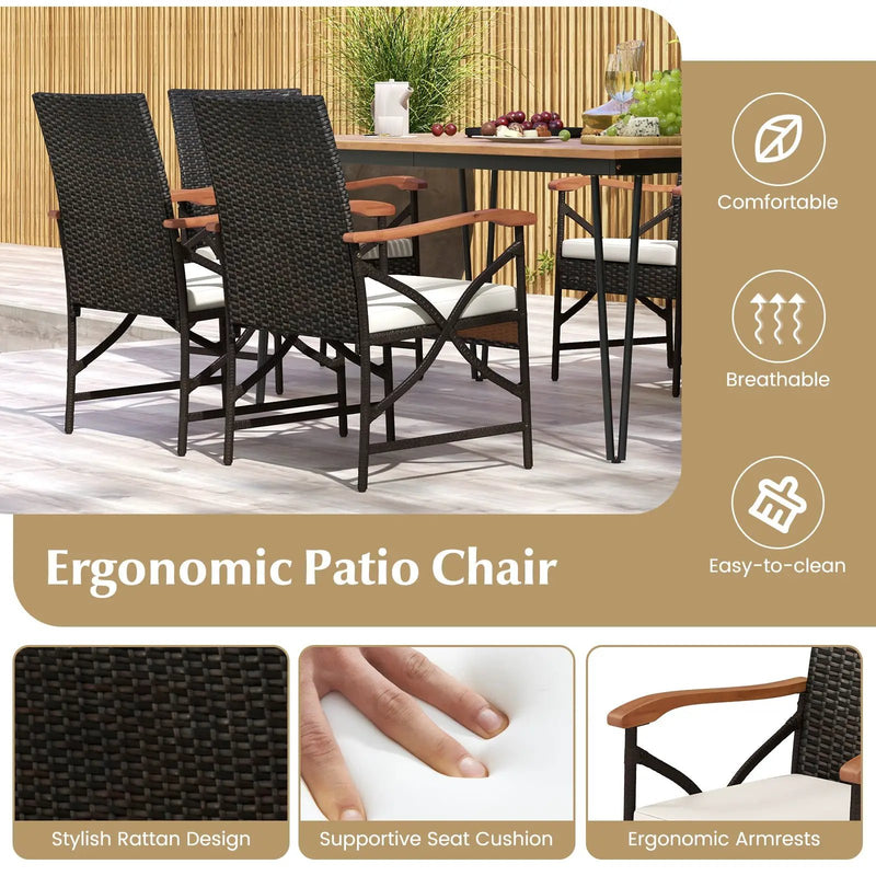7 Pieces Outdoor Dining Furniture Set for Porch Backyard Garden Poolside by DirectDeals