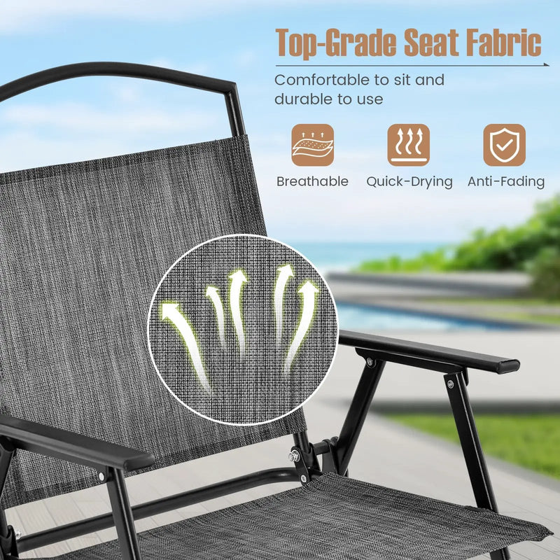 Patio Dining Set for 4 with Umbrella Hole-Gray by DirectDeals