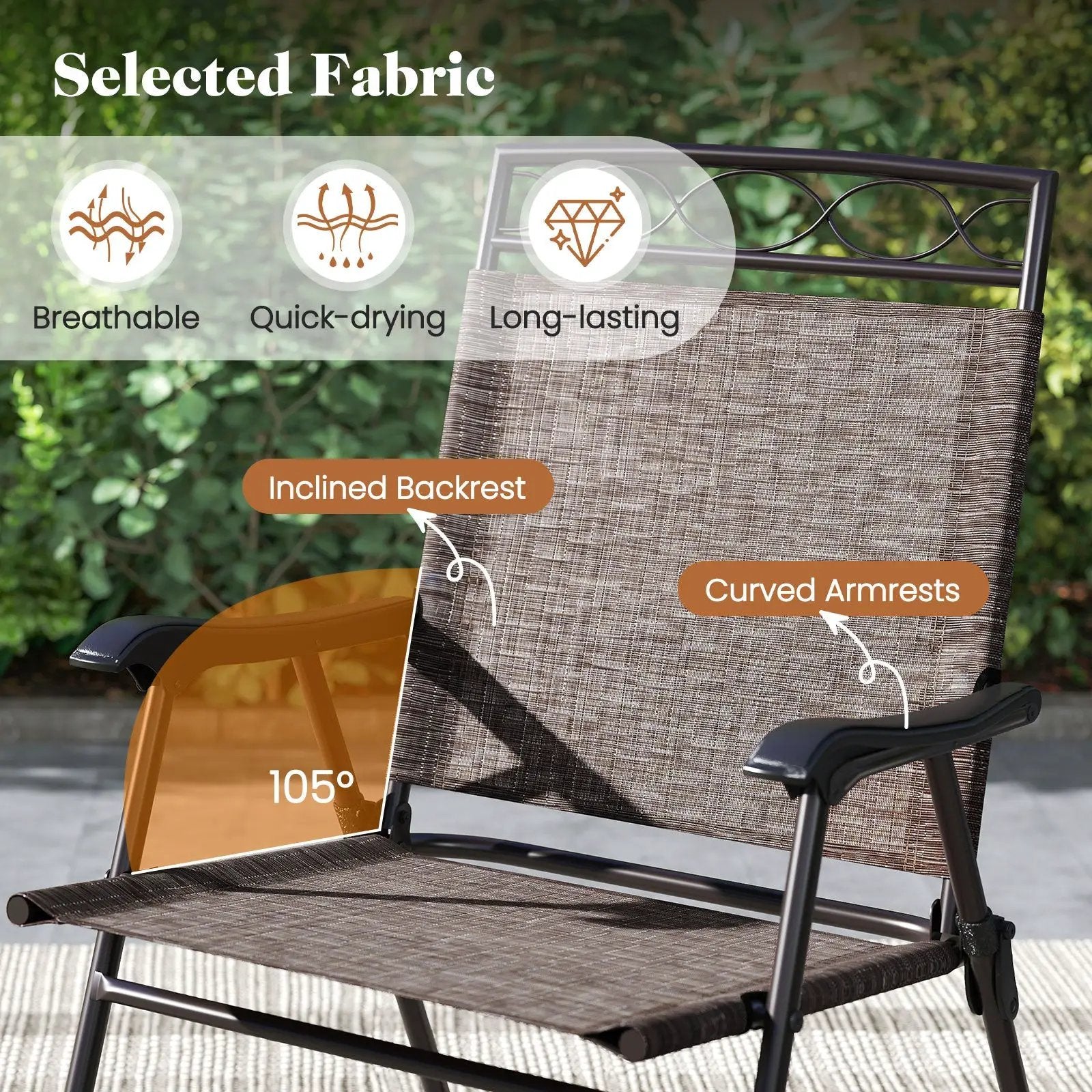 3 Pieces Outdoor Bistro Dining Furniture Set with 1.57 Inch Umbrella Hole by DirectDeals
