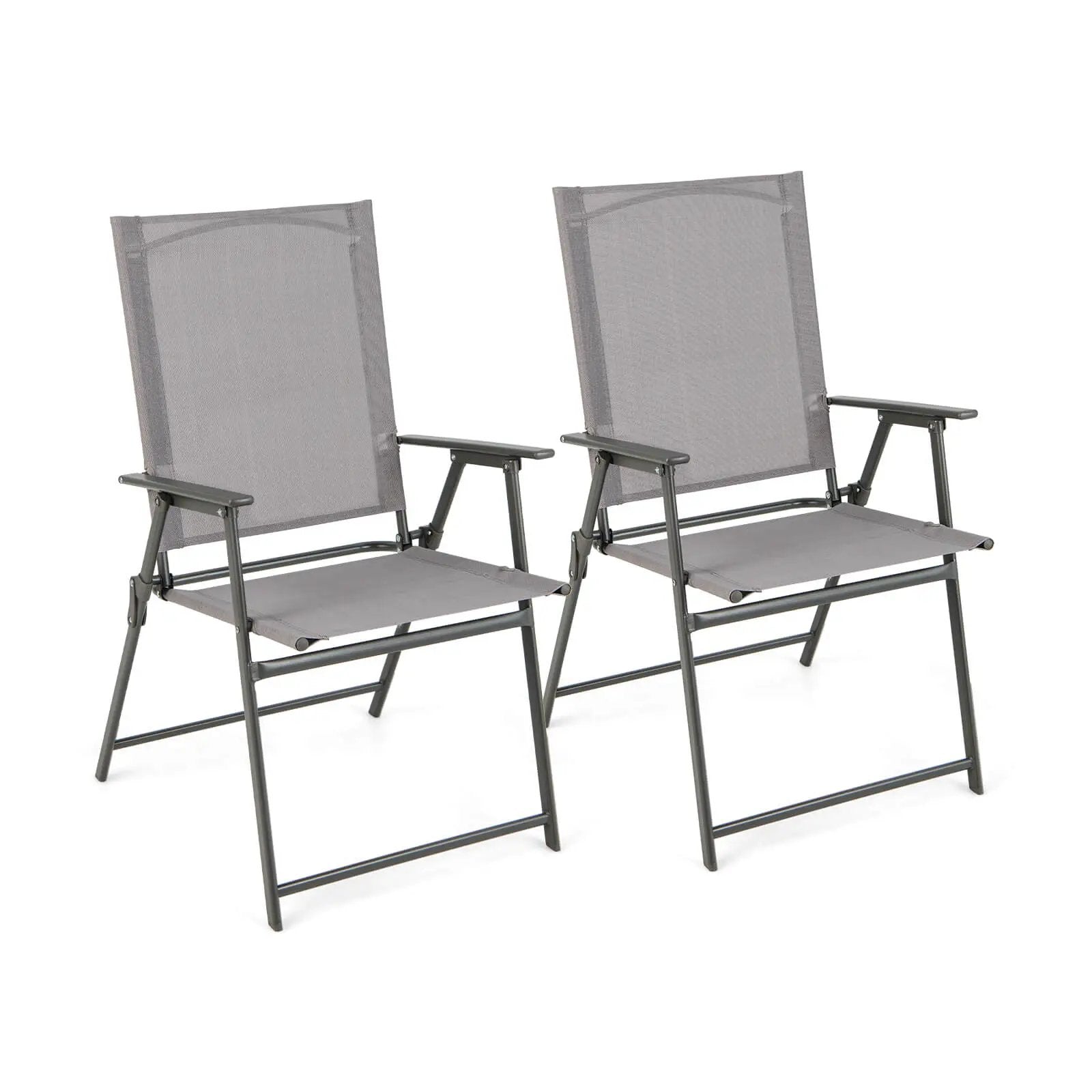 Set of 4 Patio Folding Chair Set with Rustproof Metal Frame by DirectDeals