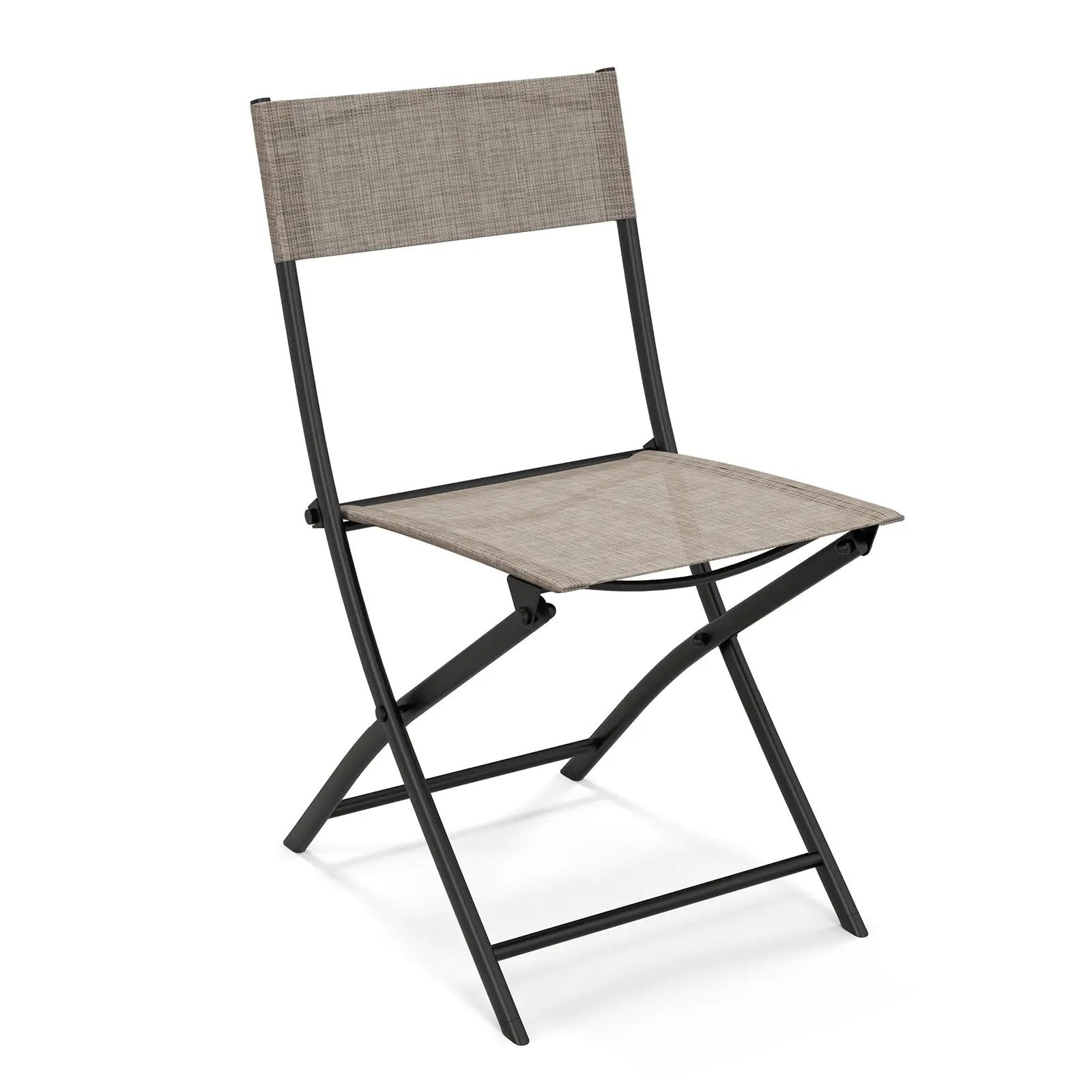 Patio Folding Chairs Set of 4 Lightweight Camping Chairs with Breathable Seat-Brown by DirectDeals