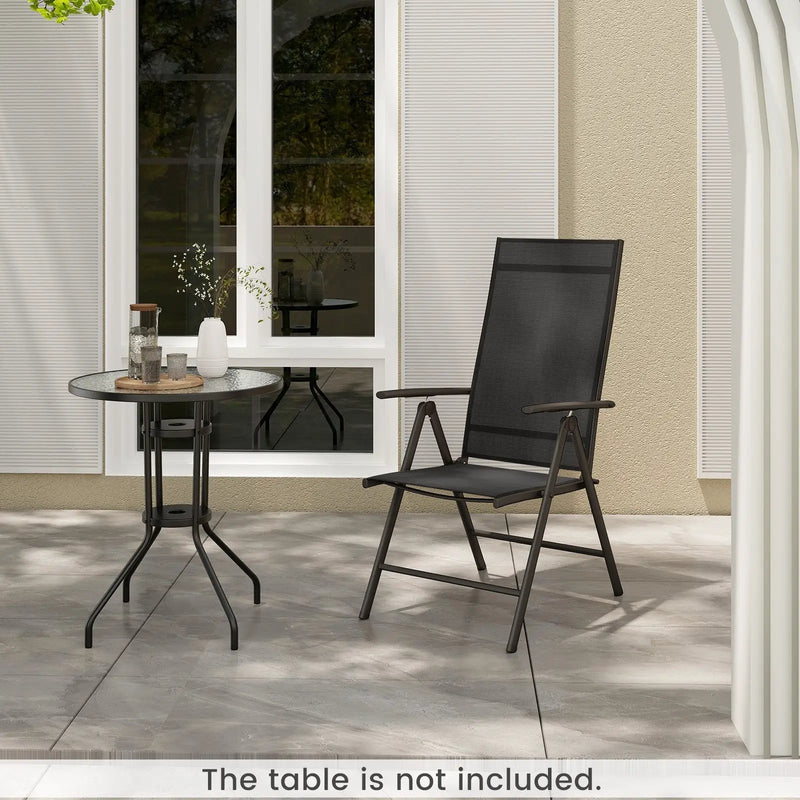 1 Piece Patio Folding Dining Chairs with 7-Level Adjustable High Backrest by DirectDeals