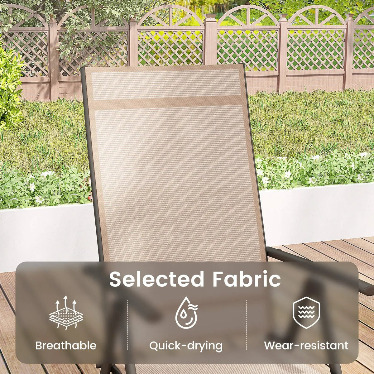 1 Piece Patio Folding Dining Chairs with 7-Level Adjustable High Backrest, photo 15 of 16