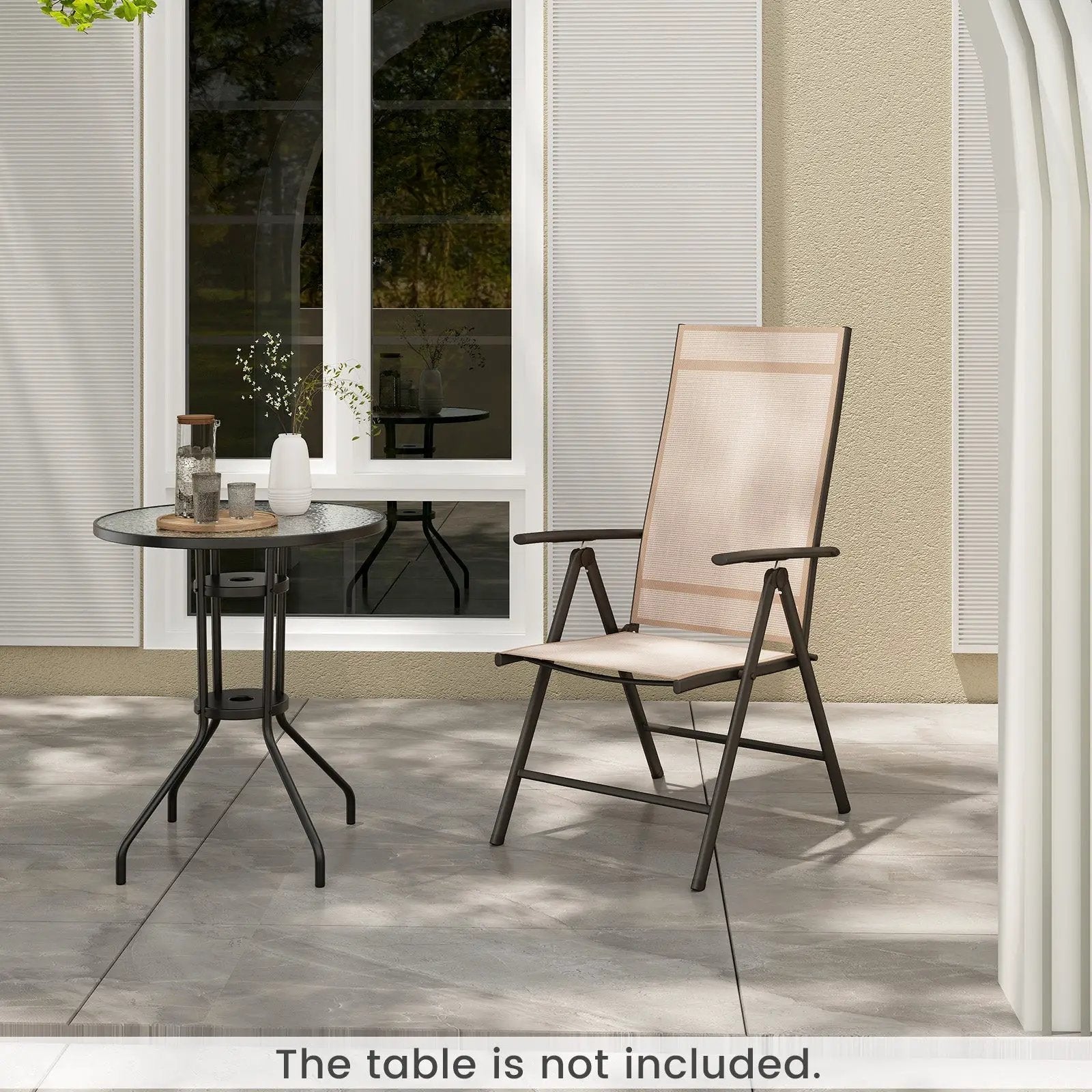 1 Piece Patio Folding Dining Chairs with 7-Level Adjustable High Backrest by DirectDeals