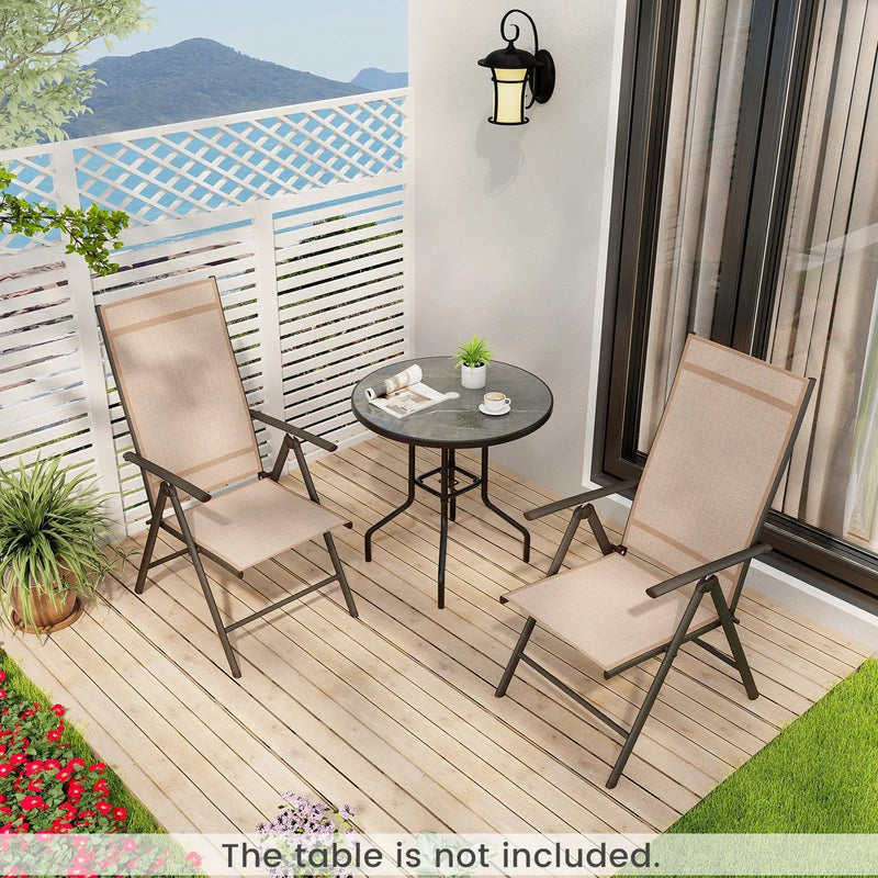 1 Piece Patio Folding Dining Chairs with 7-Level Adjustable High Backrest by DirectDeals