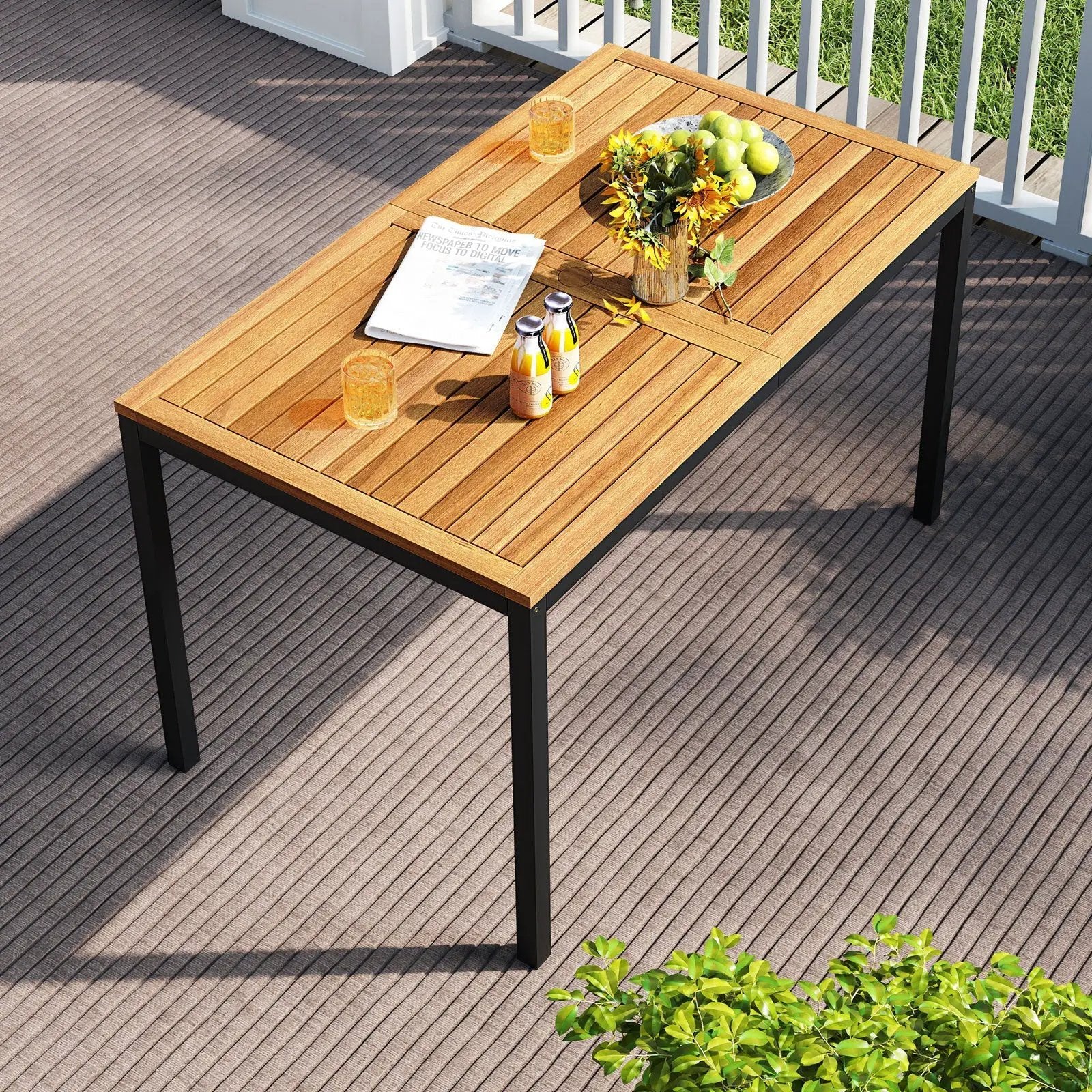 4-Piece Patio Furniture Set Outdoor Dining Chair Set-White by DirectDeals