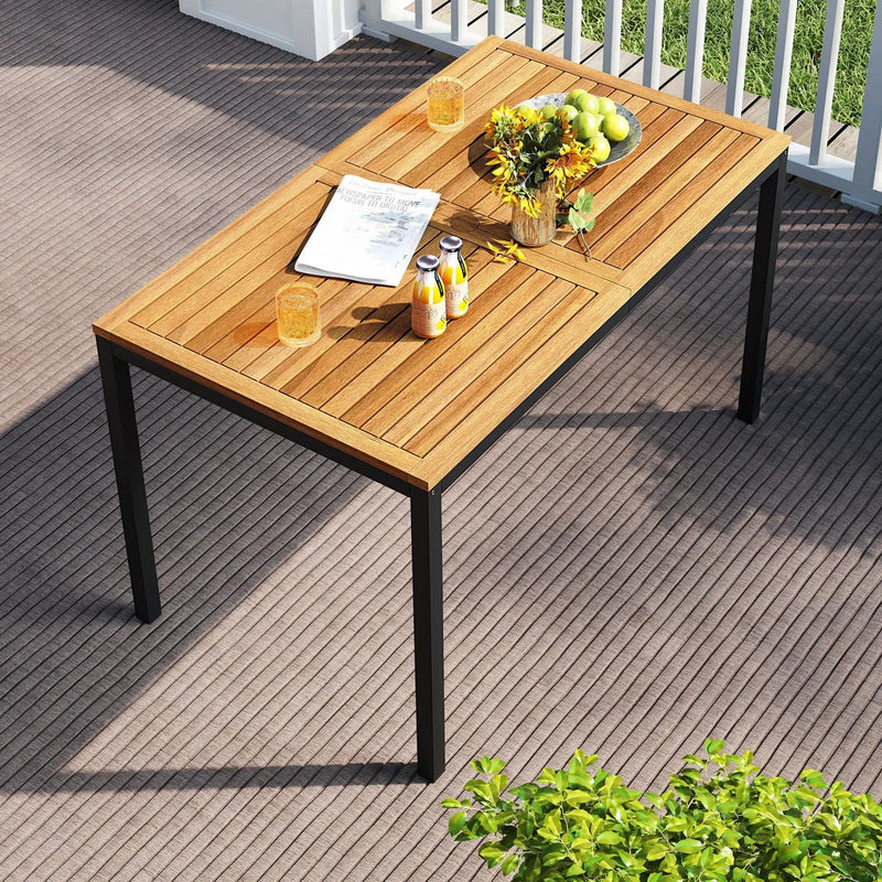 4-Piece Patio Furniture Set Outdoor Dining Chair Set-White by DirectDeals